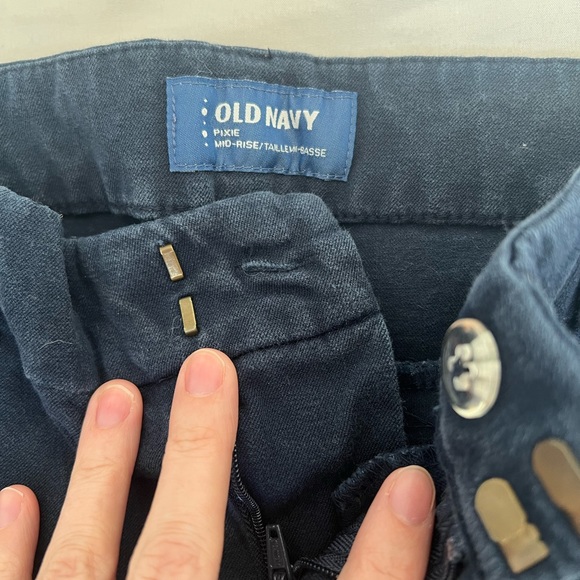 Blue Old Navy Mid Rise Pixie Skinny Ankle Pants - Picture 3 of 7